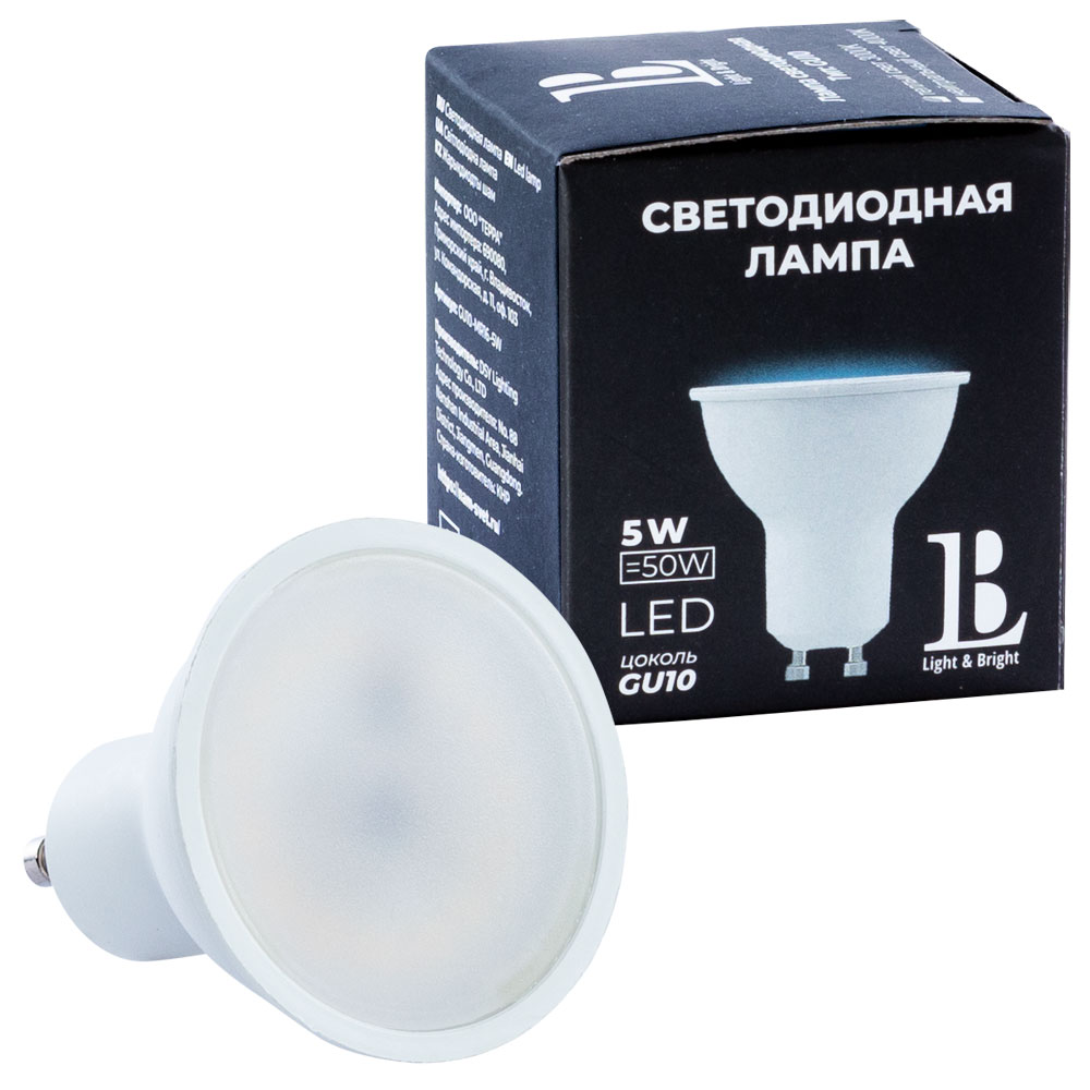 Светодиодная лампа L&B Софит 5W 400Lm 3000K GU10 GU10-5W-MR16-3000K