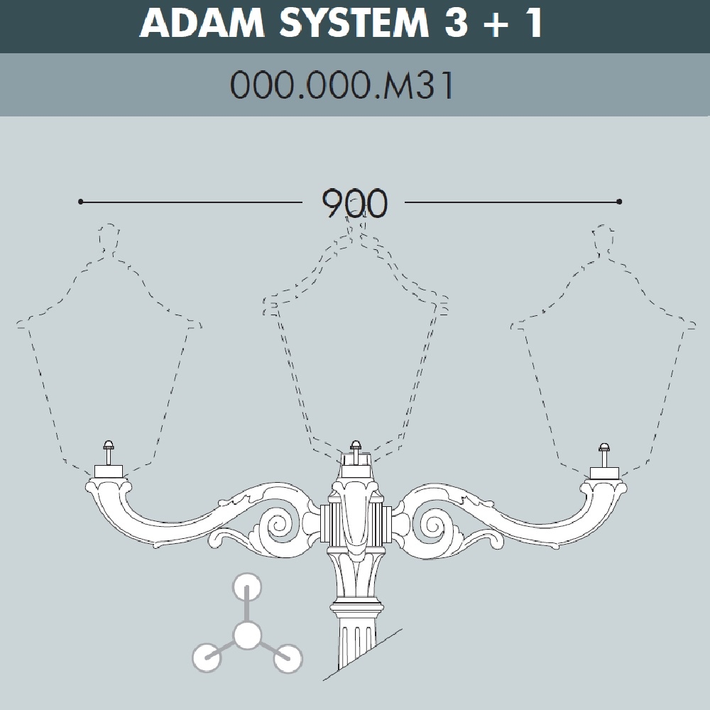 Консоль для паркового фонаря Fumagalli ADAM SYS 000.000.M31.A0