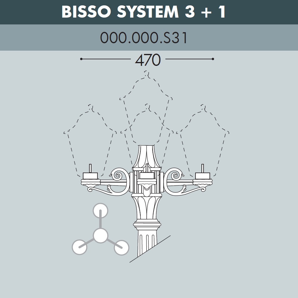 Консоль для паркового фонаря Fumagalli BISSO SYS 000.000.S31.A0