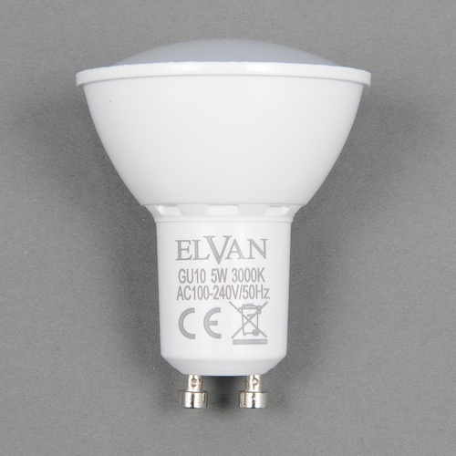 Светодиодная лампа Elvan Софит 5W 400Lm 3000K GU10 GU10-5W-3000K-2835 PLAST 183₽