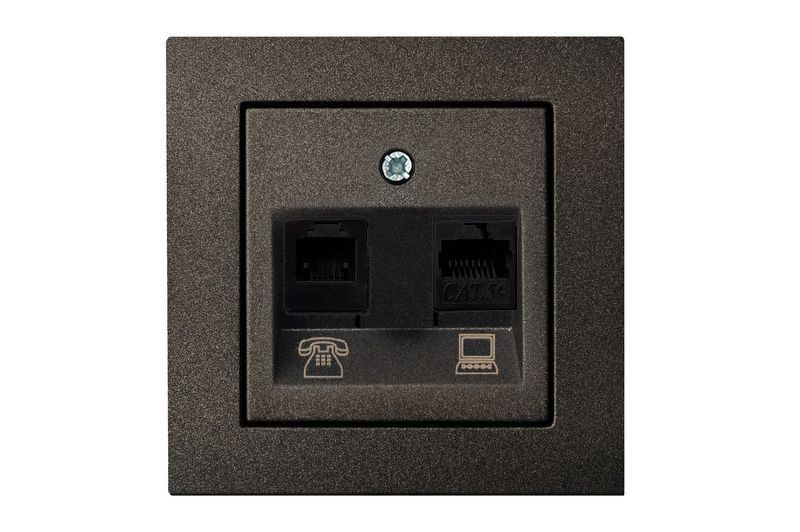 Розетка интернет RJ-45/телефонная RJ-11 Liregus EPSILON 28-115