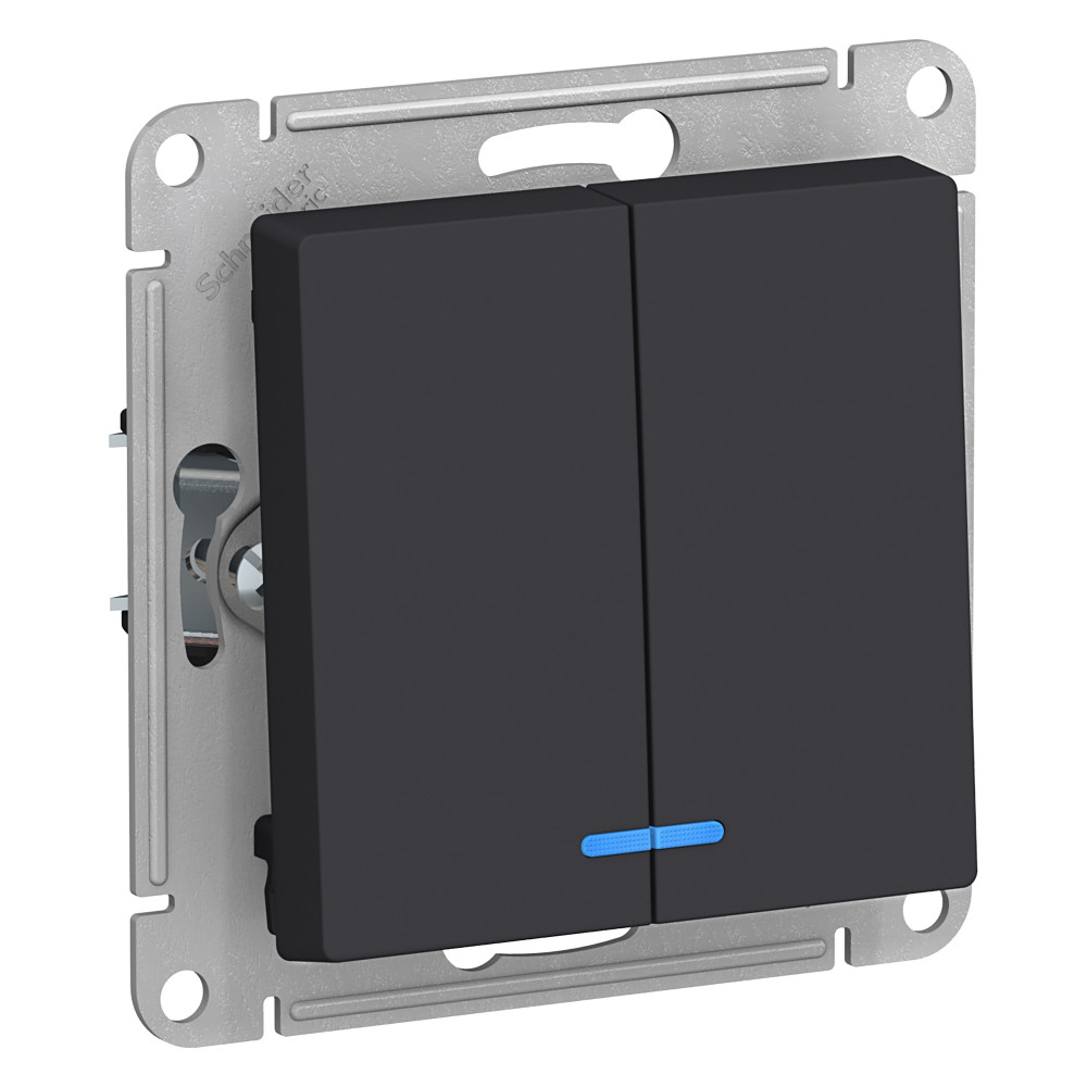 Выключатель двухклавишный с подсветкой Systeme Electric ATLAS DESIGN ATN001053 790₽