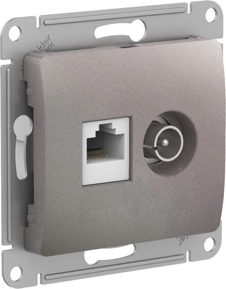 Розетка TVинтернет RJ-45 Systeme Electric GLOSSA GSL001289 1488₽