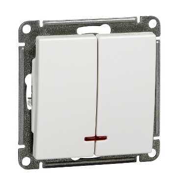 Выключатель двухклавишный с подсветкой Systeme Electric WESSEN 59 VS510-251-1-86 416₽