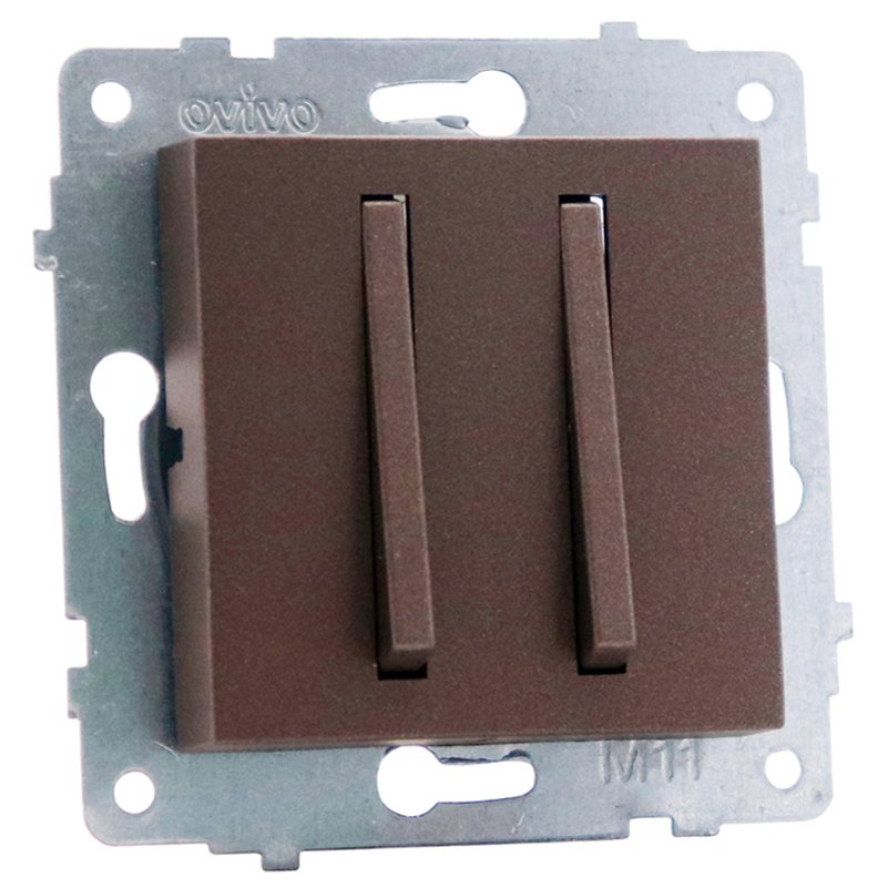 Выключатель двухклавишный Ovivo QUANTUM LOFT MINA GRANO 610-000219-202 327₽