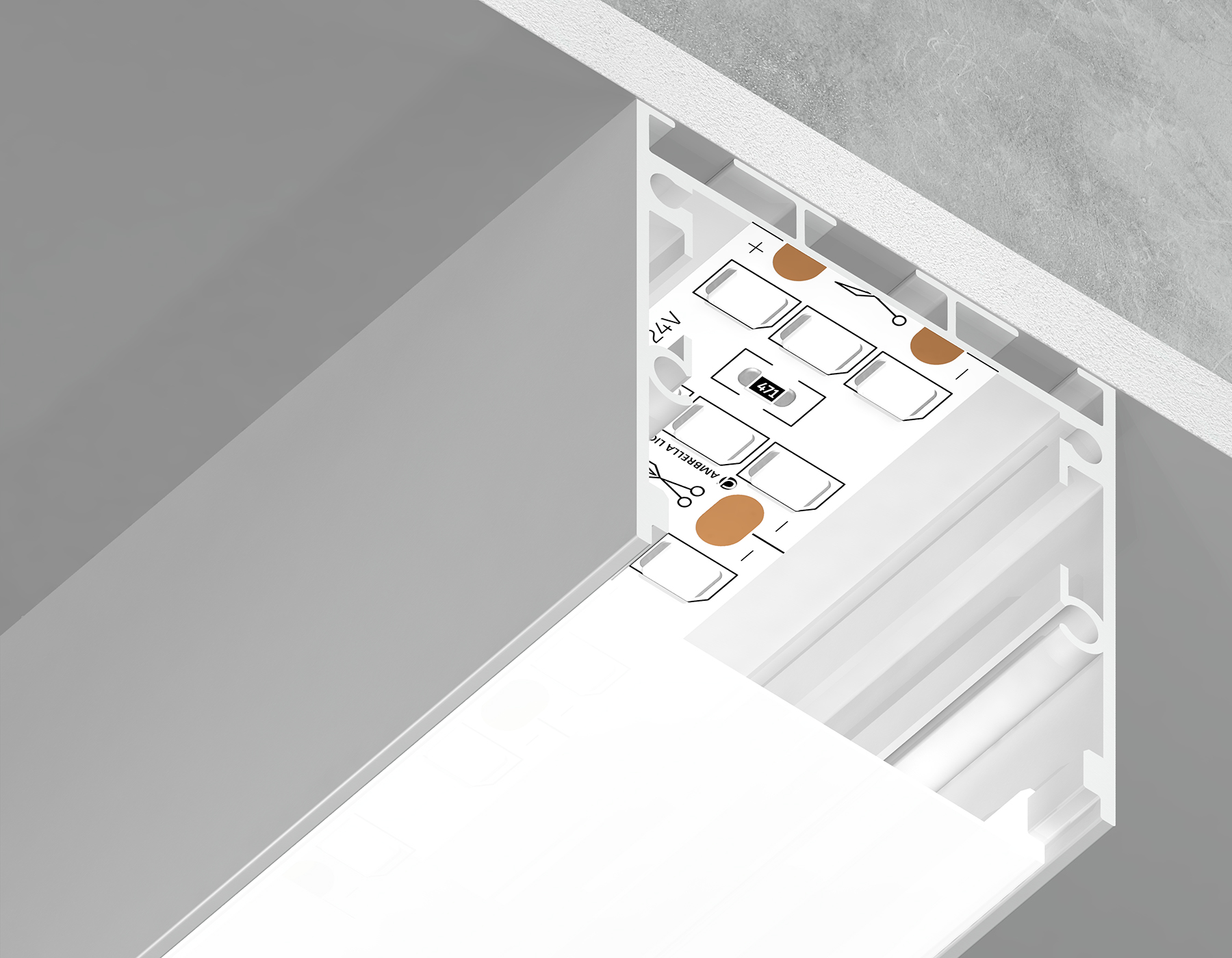 Профиль для лент Ambrella light PROFILE SYSTEM GP2550WH
