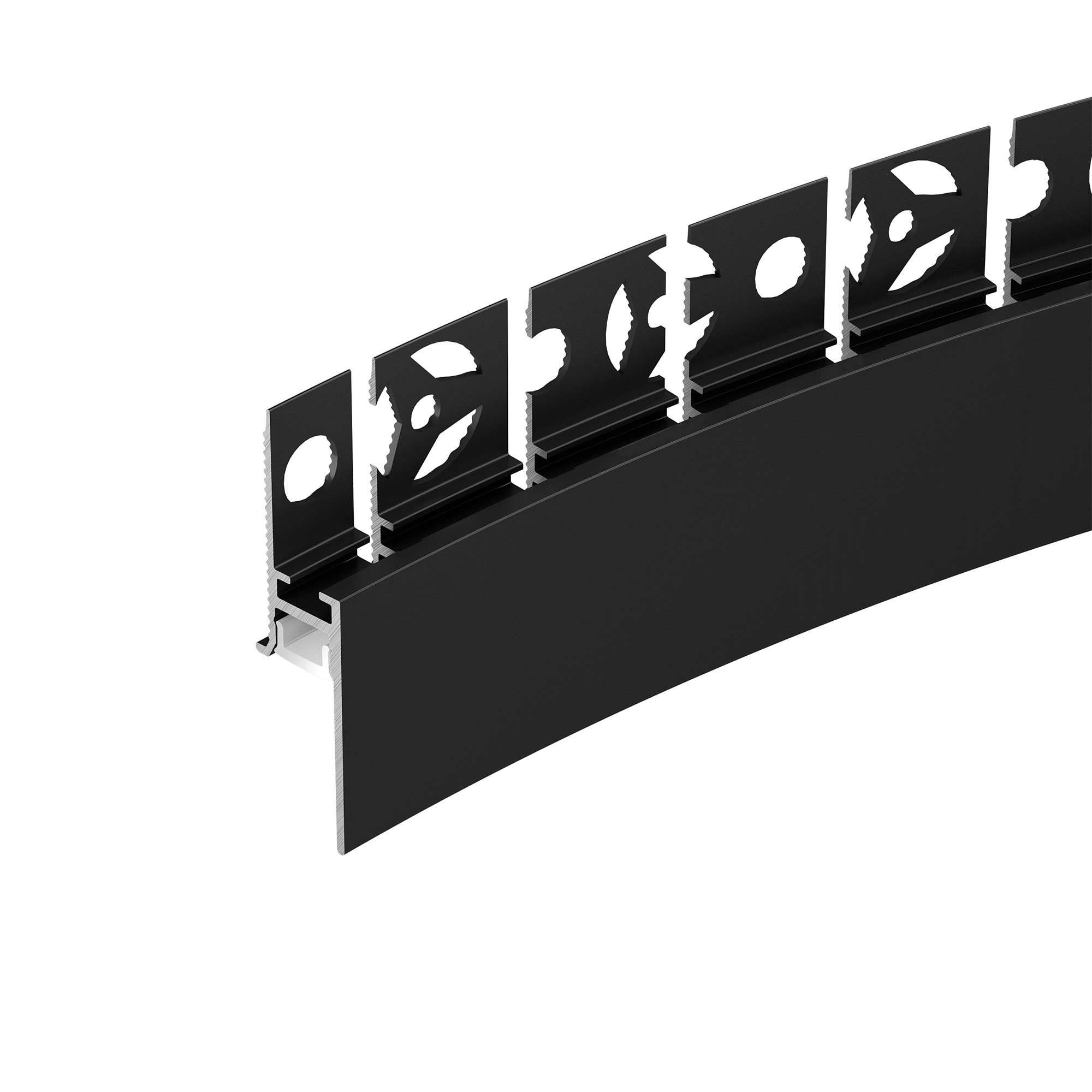 Профиль для лент PLINTUS-FANTOM-BENT-H20-SIDE-2000 BLACK Arlight 043673