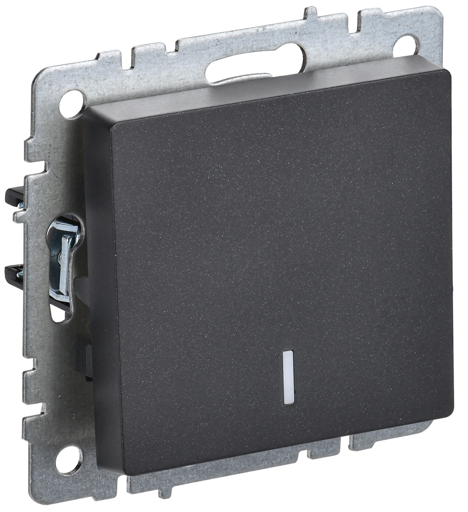 Выключатель одноклавишный проходной с подсветкой IEK BRITE BASE BR-V12-1-10-K02 660₽
