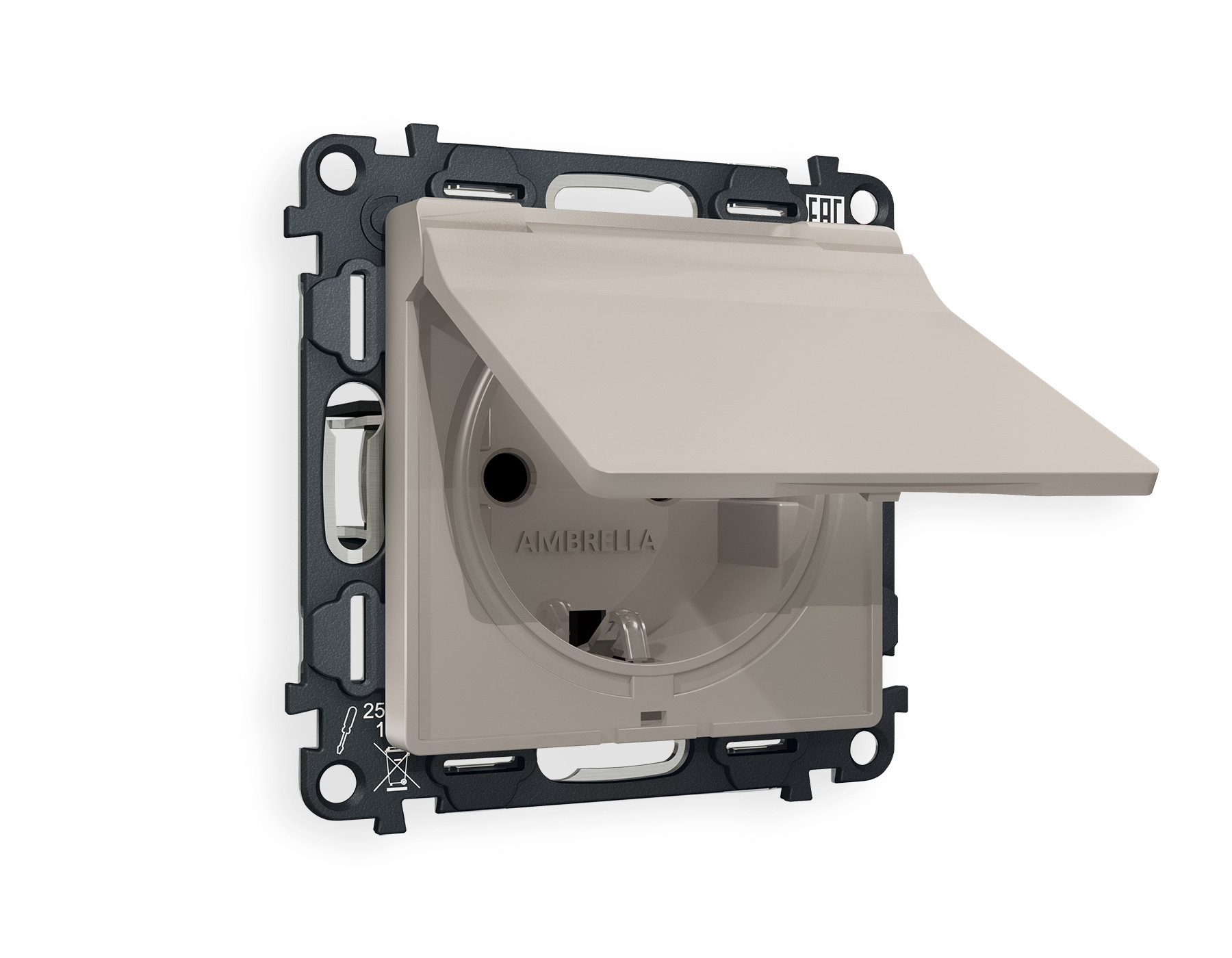 Розетка сз с шторками IP44 Ambrella Volt ALFA MA368010 630₽