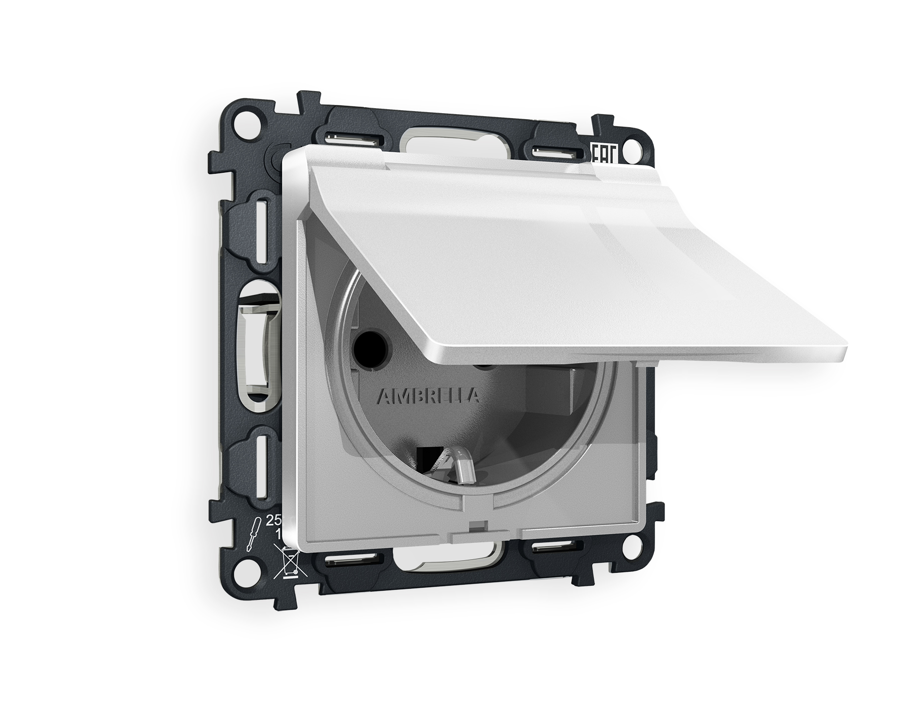 Розетка сз с шторками IP44 Ambrella Volt ALFA MA408010 630₽