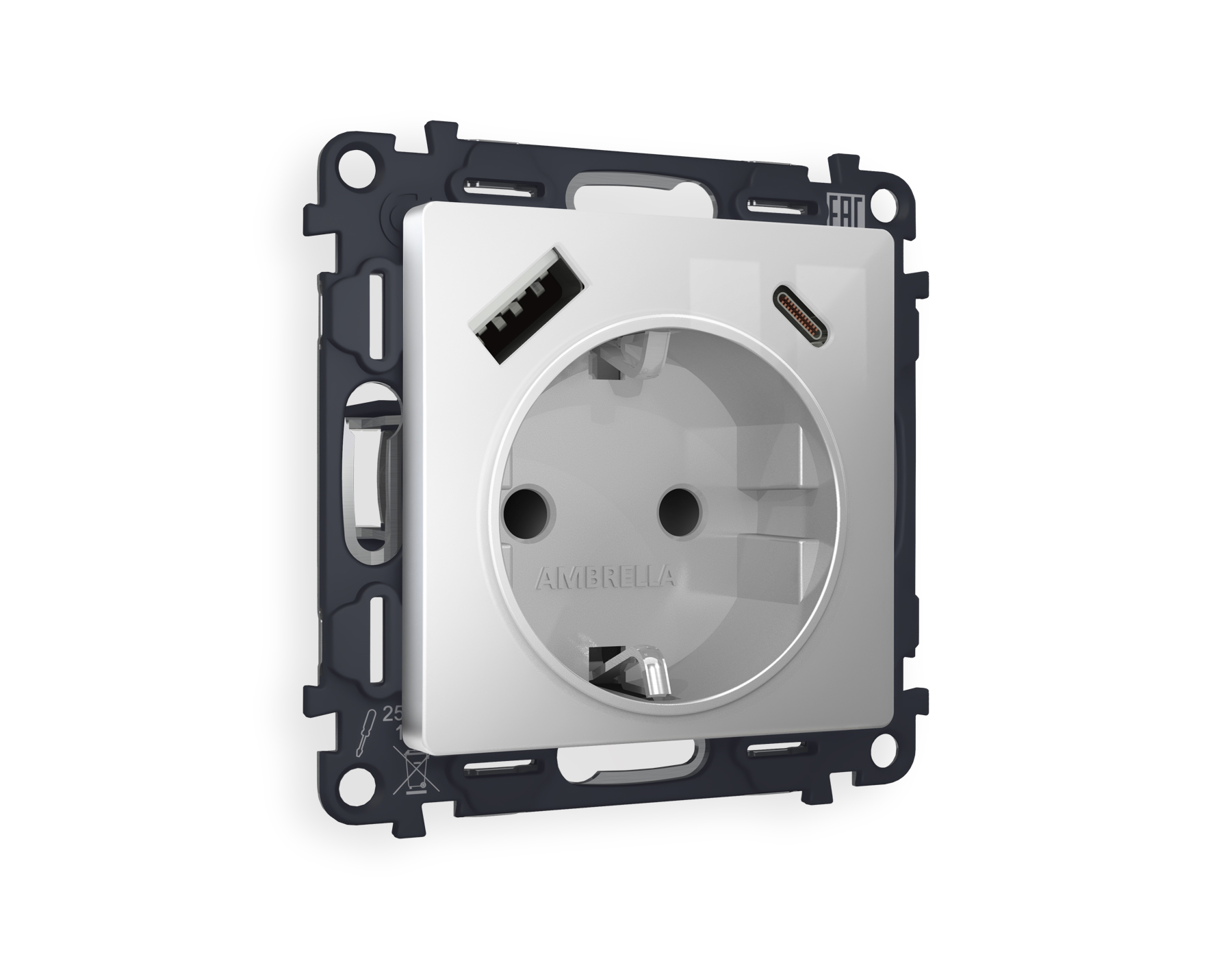 Розетка сз USB AC Ambrella Volt ALFA MA410010 3945₽