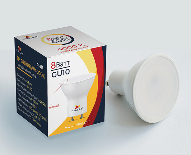 Светодиодная лампа Italline Софит 8W 600Lm 4000K GU10 TP GU108W4000K matt 320₽