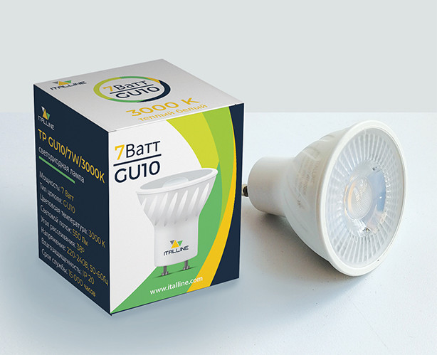 Светодиодная лампа Italline Софит 7W 550Lm 3000K GU10 TP GU107W3000K 290₽