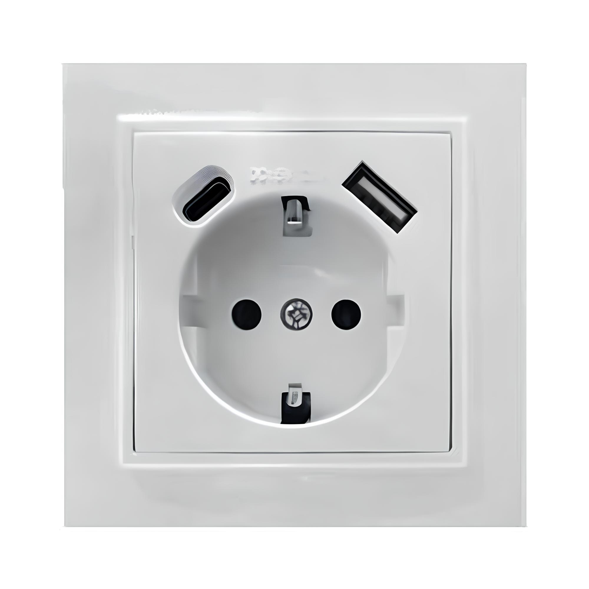 Розетка с/з + USB Stekker ЭРНА 50076